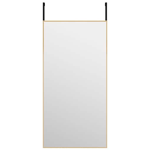 vidaXL Lustro na drzwi, złote, 40x80 cm, szkło i aluminium