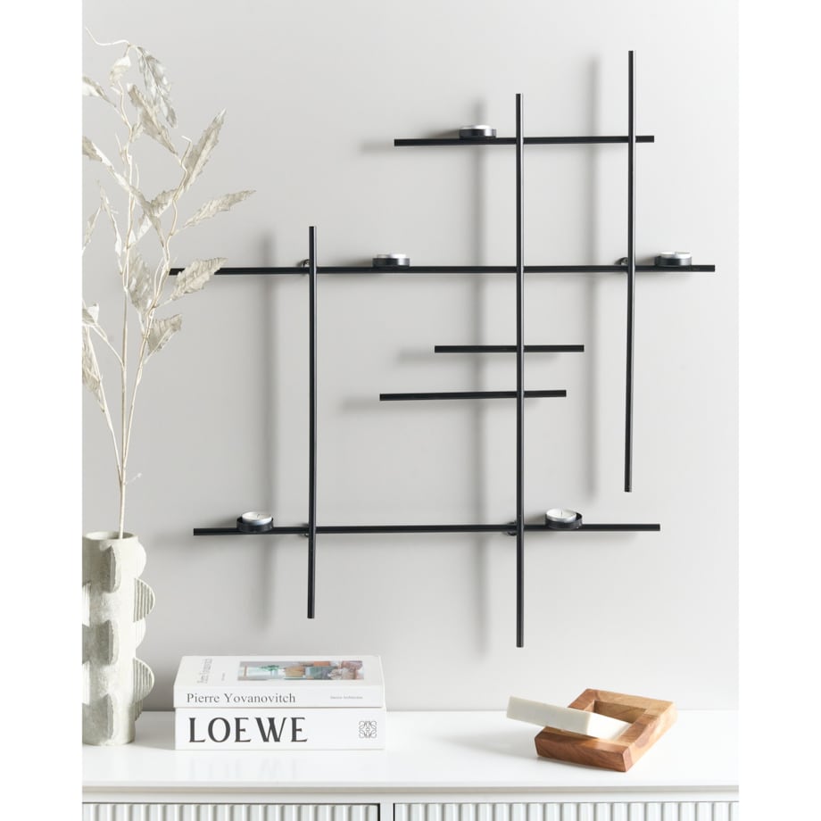 Świecznik wiszący PORTO 74 cm Czarny