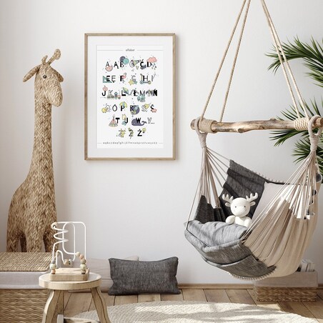Plakat dla dzieci Alfabet pastelowy 30x40