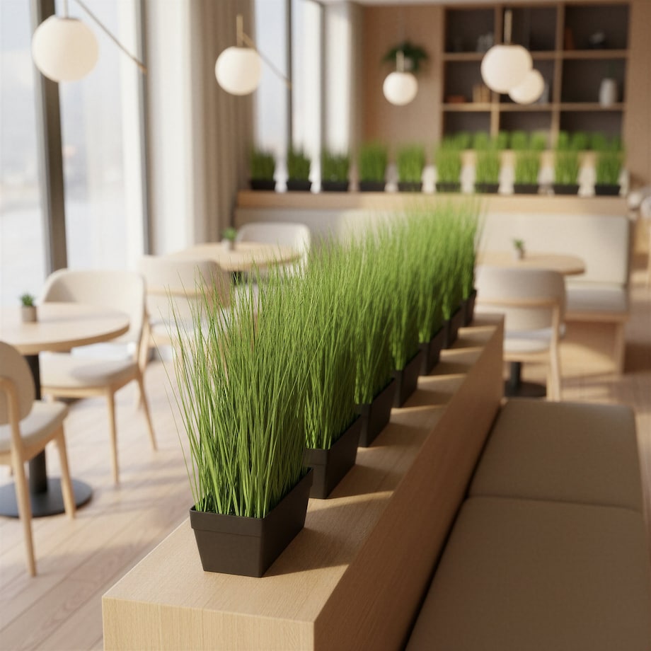 Trawa w doniczce SZTUCZNA 38 cm ZIELONA wazonu KWIATY na BALKON jak ŻYWE