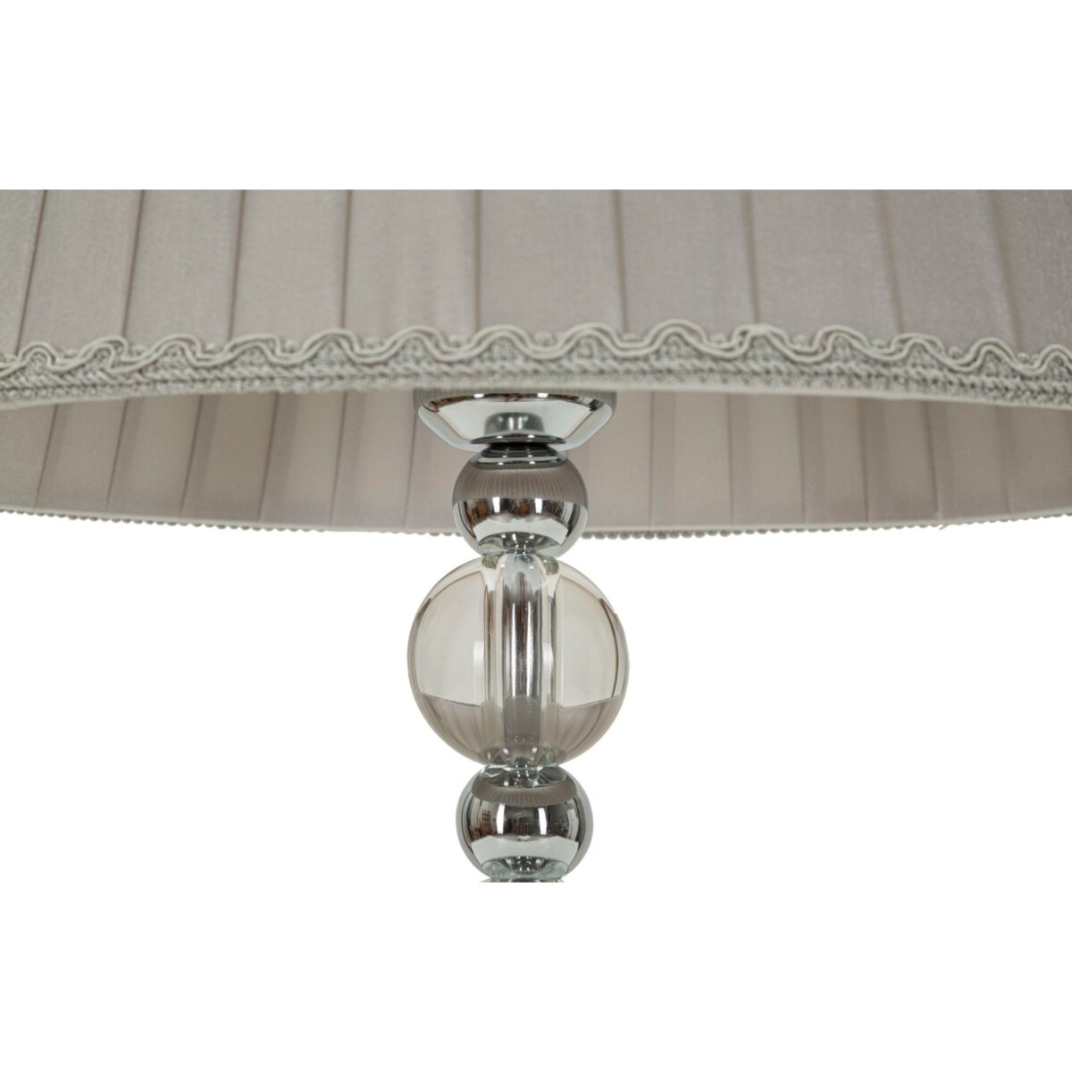Lampa stołowa Tolly, kolor srebrny, metal, szkło i tkanina, 30 x 30 x 48 cm, 1 x E27, do salonu i sypialni, Mauro Ferretti