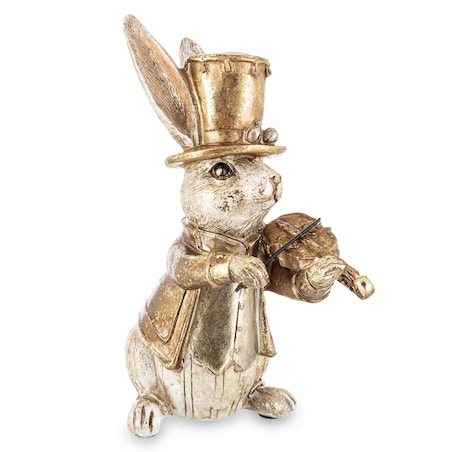 Dekoracja - królik MUZYK 16x7x12,5 cm WIOLINISTA