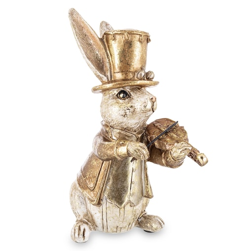 Dekoracja - królik MUZYK 16x7x12,5 cm WIOLINISTA