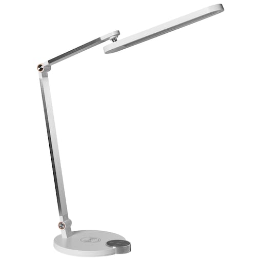 Lampa biurkowa LED CAROY Z ładowarką indukcyjną Biały