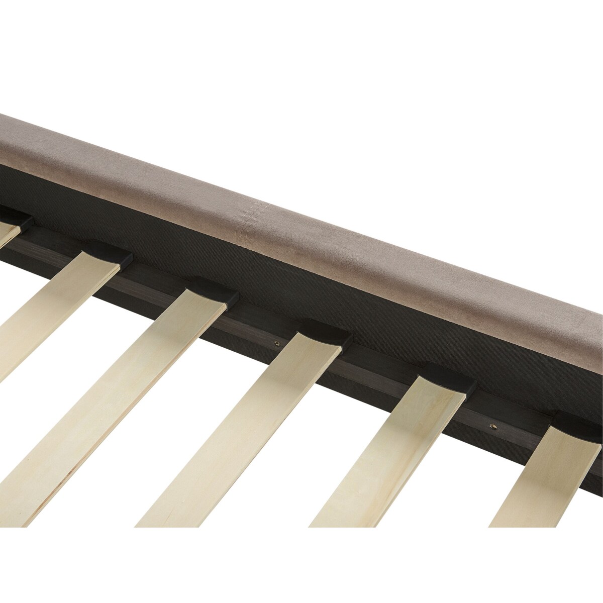 Łóżko welurowe 160 x 200 cm beżowoszare VILLETTE