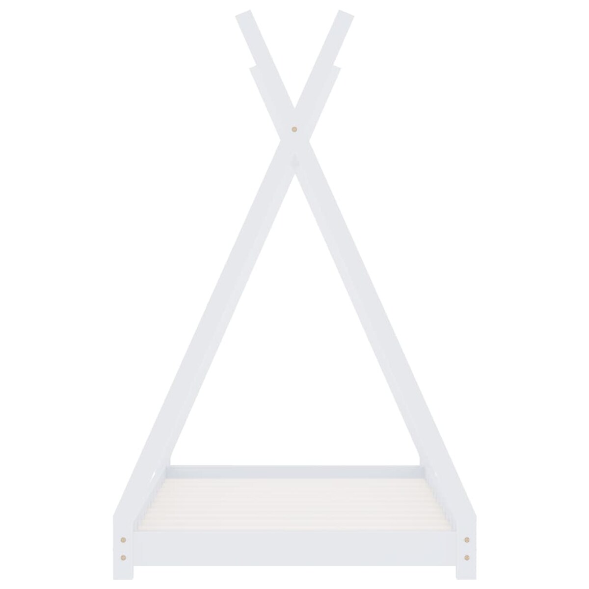 vidaXL Rama łóżka dziecięcego, biała, lite drewno sosnowe, 70 x 140 cm