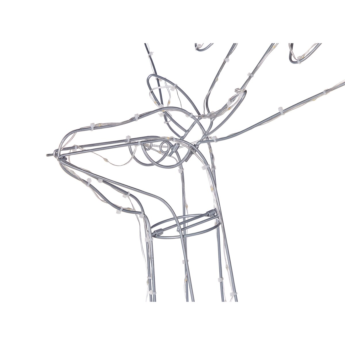 Dekoracja ogrodowa LED jeleń 117 cm srebrna LAUGAR