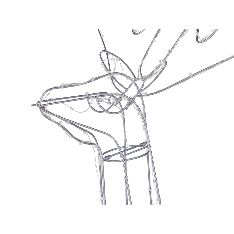 Dekoracja ogrodowa LED jeleń 117 cm srebrna LAUGAR
