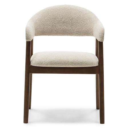 Krzesło tapicerowane YPSILA beżowe boucle 81x57x54 cm