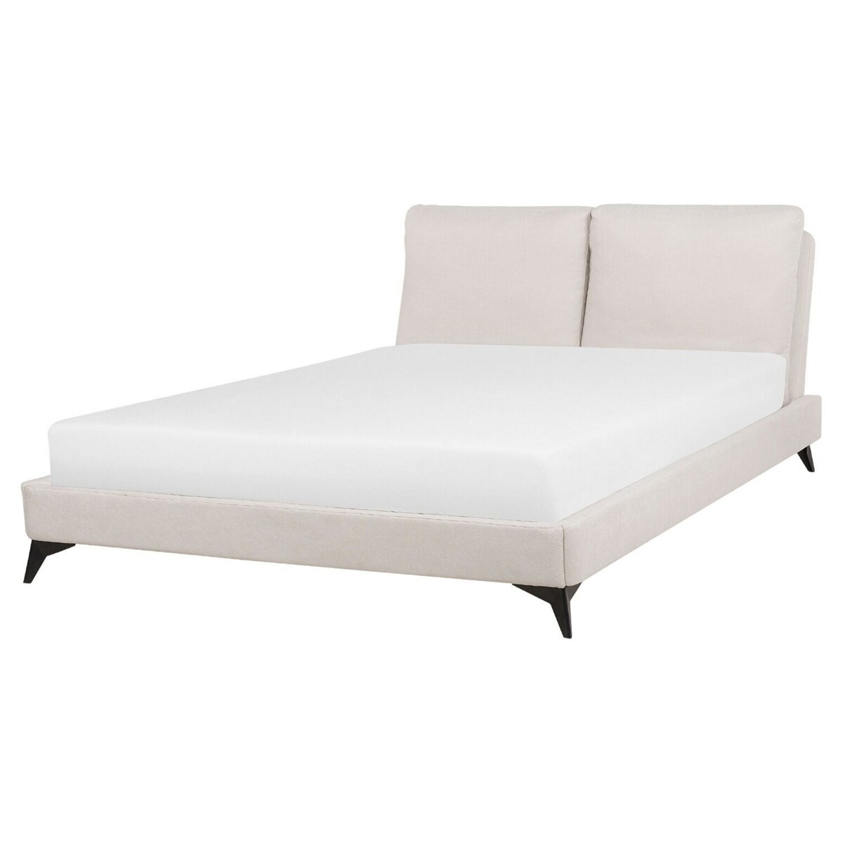 Łóżko tapicerowane 160 x 200 cm beżowe MELLE