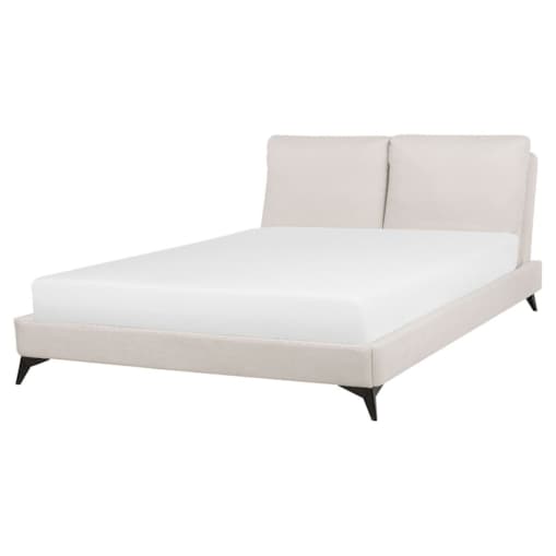 Łóżko tapicerowane 160 x 200 cm beżowe MELLE