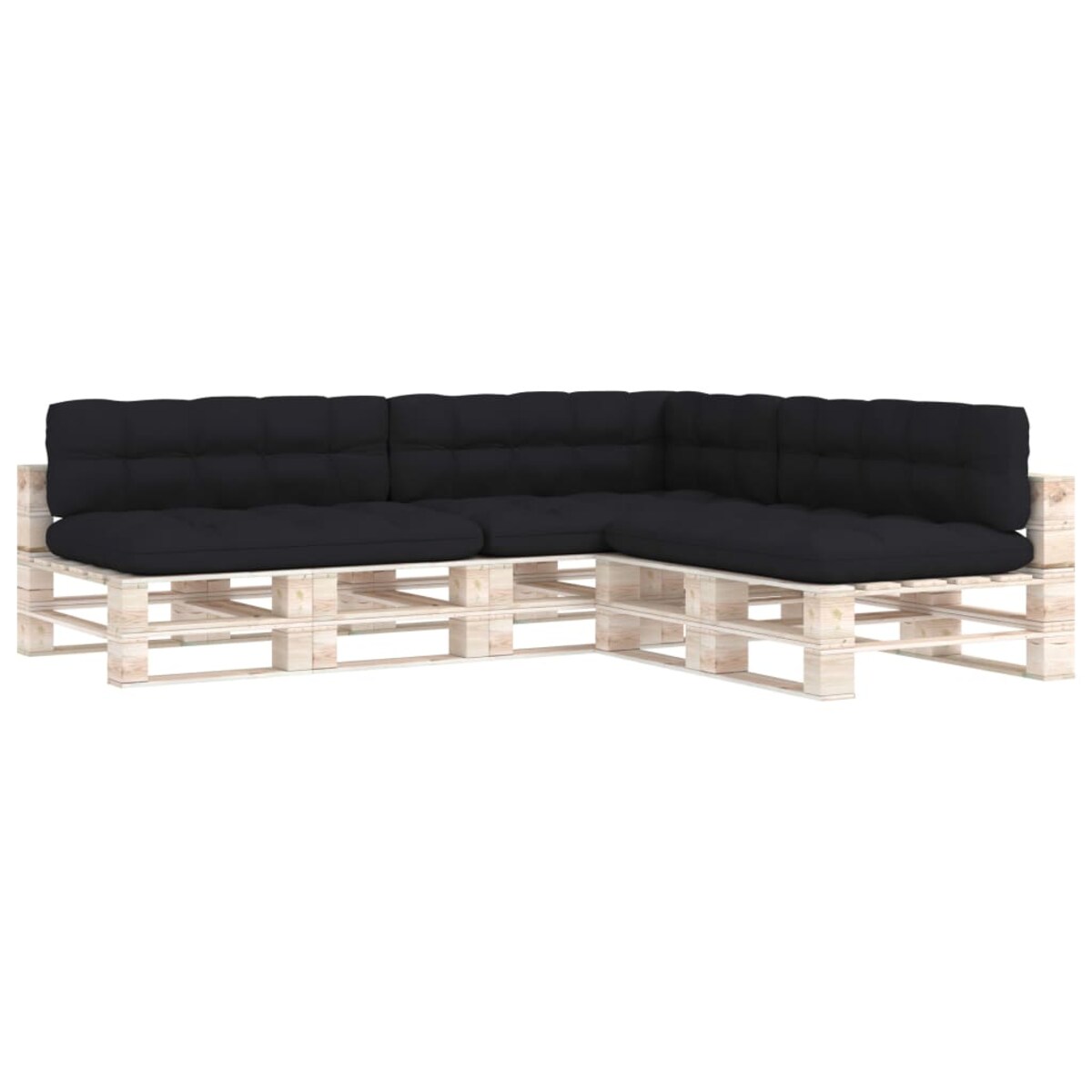 vidaXL Poduszki na sofę z palet, 7 szt., czarne