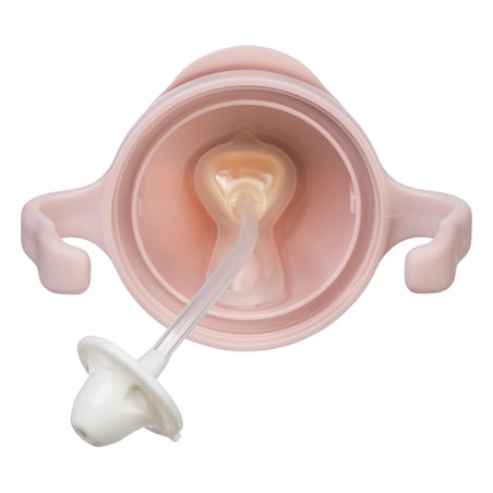 Bidon dla dzieci ze słomką 240 ml - kubek niekapek różowy, b.box