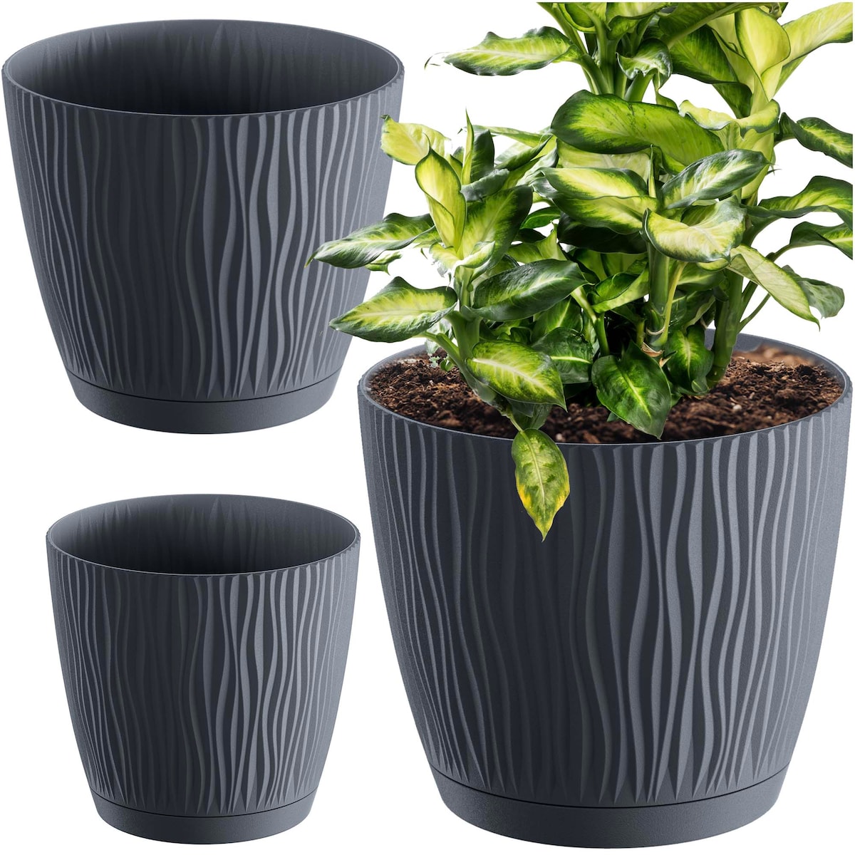 Doniczka Okrągła Z Podstawką Osłonka Domowa Ogród