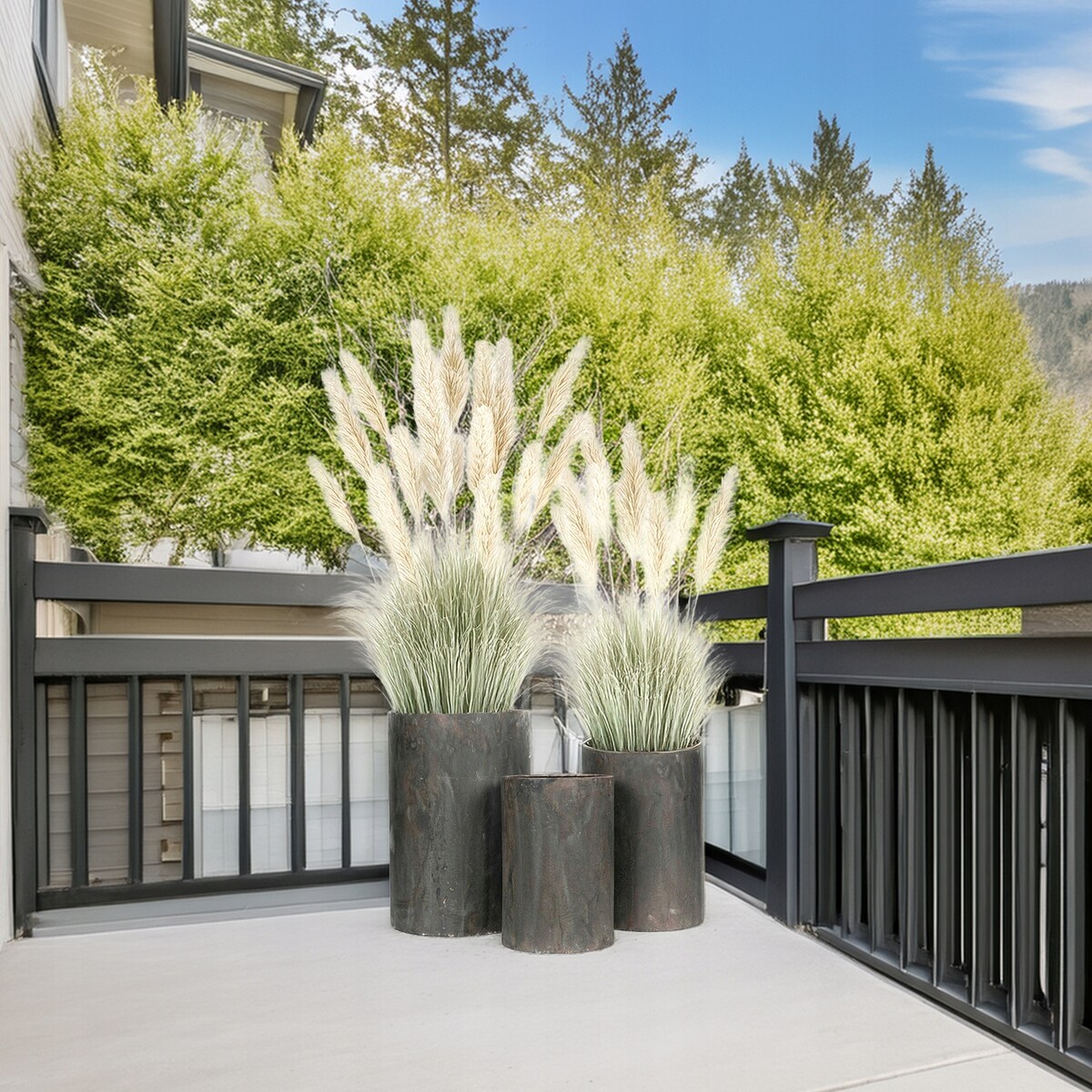 DONICZKA NA BALKON TARAS DUŻA 60cm DO PALMY TRAWY DOMU LOFT 3 SZT DONICA