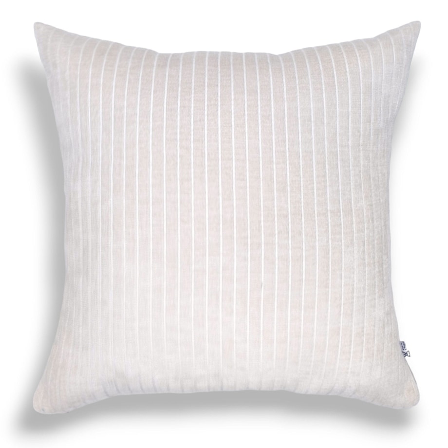 Kremowa poduszka dekoracyjna w prążki 45x45 Lines