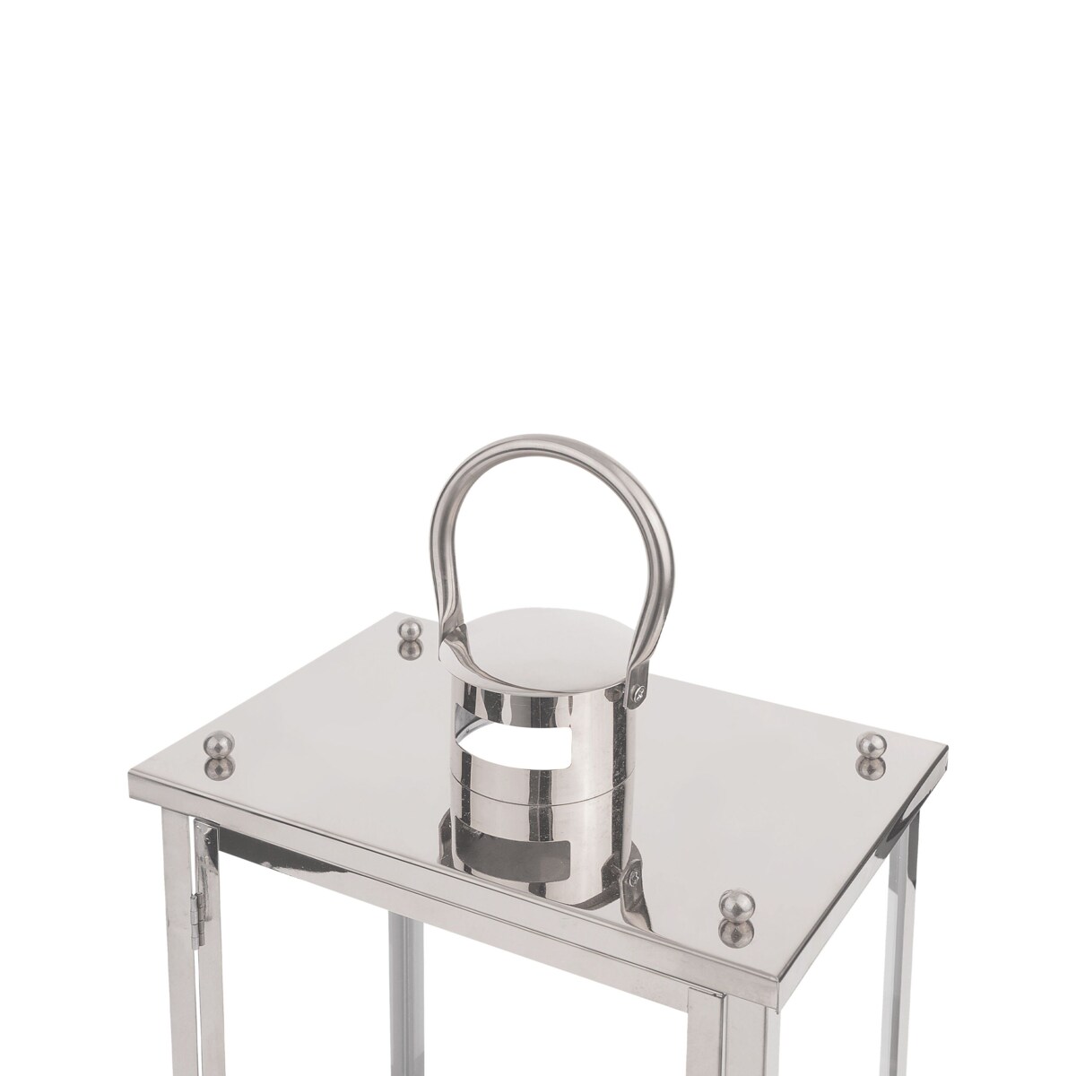 Lampion stalowy 39 cm srebrny TENERIFE