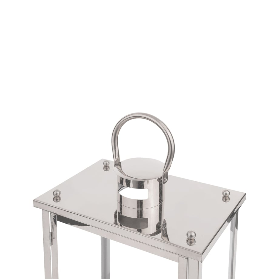 Lampion stalowy 39 cm srebrny TENERIFE