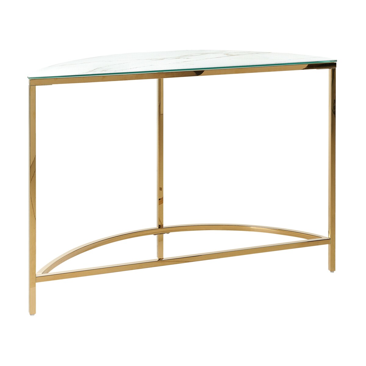 Konsola szklana efekt marmuru biało-złota ORITA