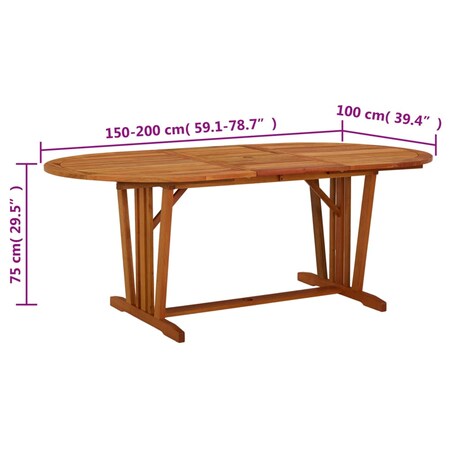vidaXL Stół ogrodowy, 200x100x75 cm, lite drewno eukaliptusowe