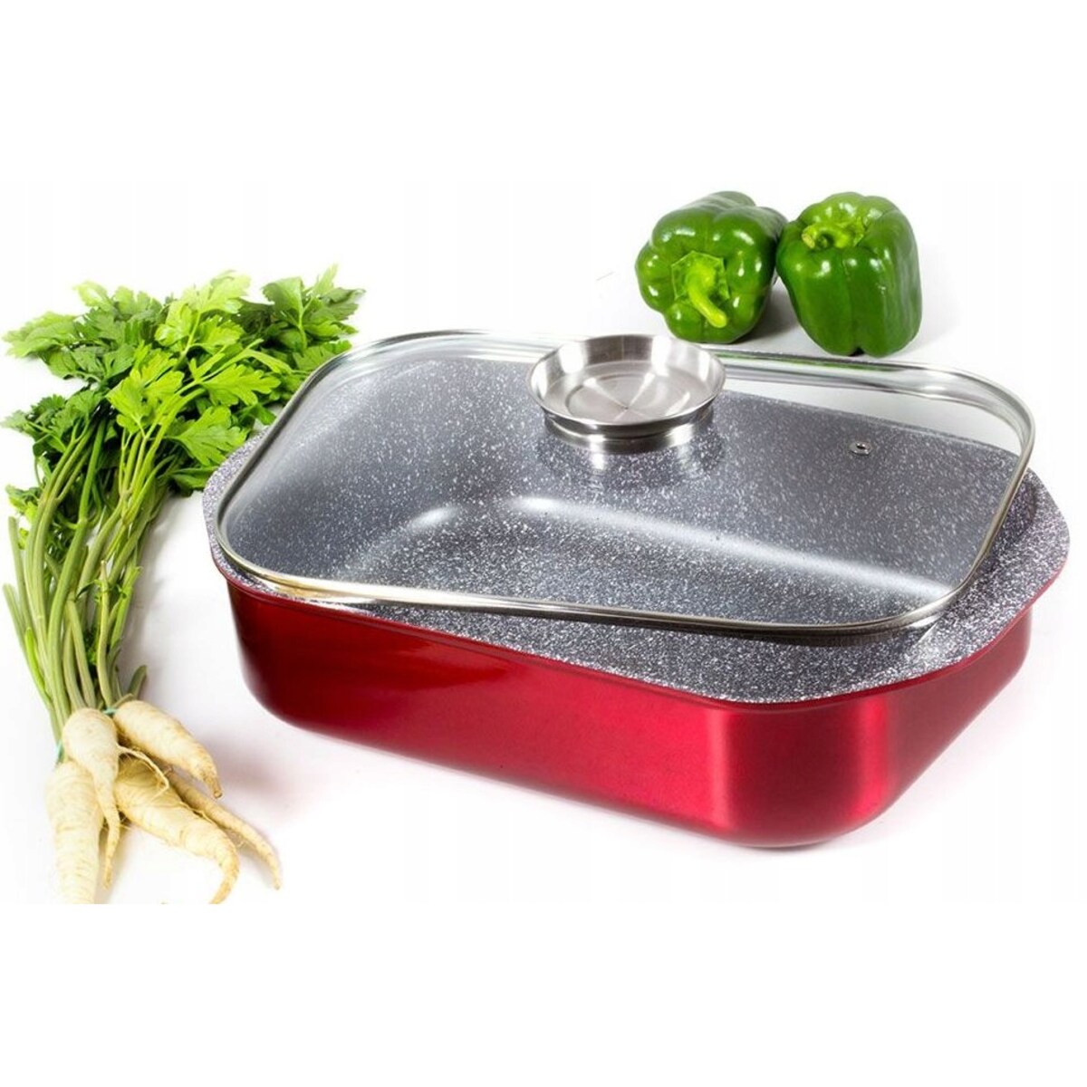 BRYTFANNA Metallic RED 6,5L +dozownik GARNEK na prezent kuchenny pokrywa