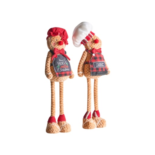 Zestaw 2 dekoracji świątecznych FLAKAVATNET Piernikowy ludzik 54 cm Brązowy