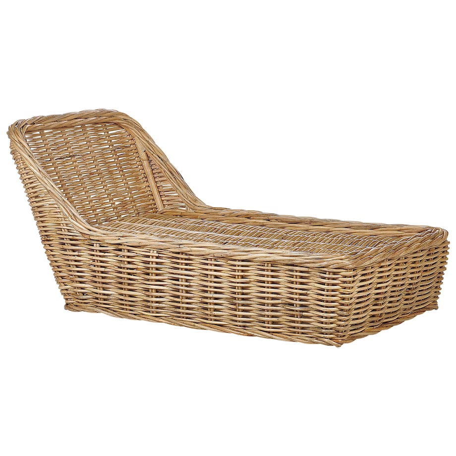 Leżak ogrodowy z poduszką BELSITO Rattan Naturalny