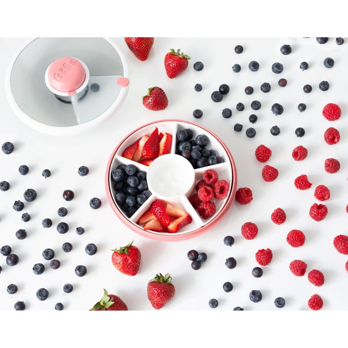 GOBE SNACK SPINNER pojemnik na przekąski, Coral Pink