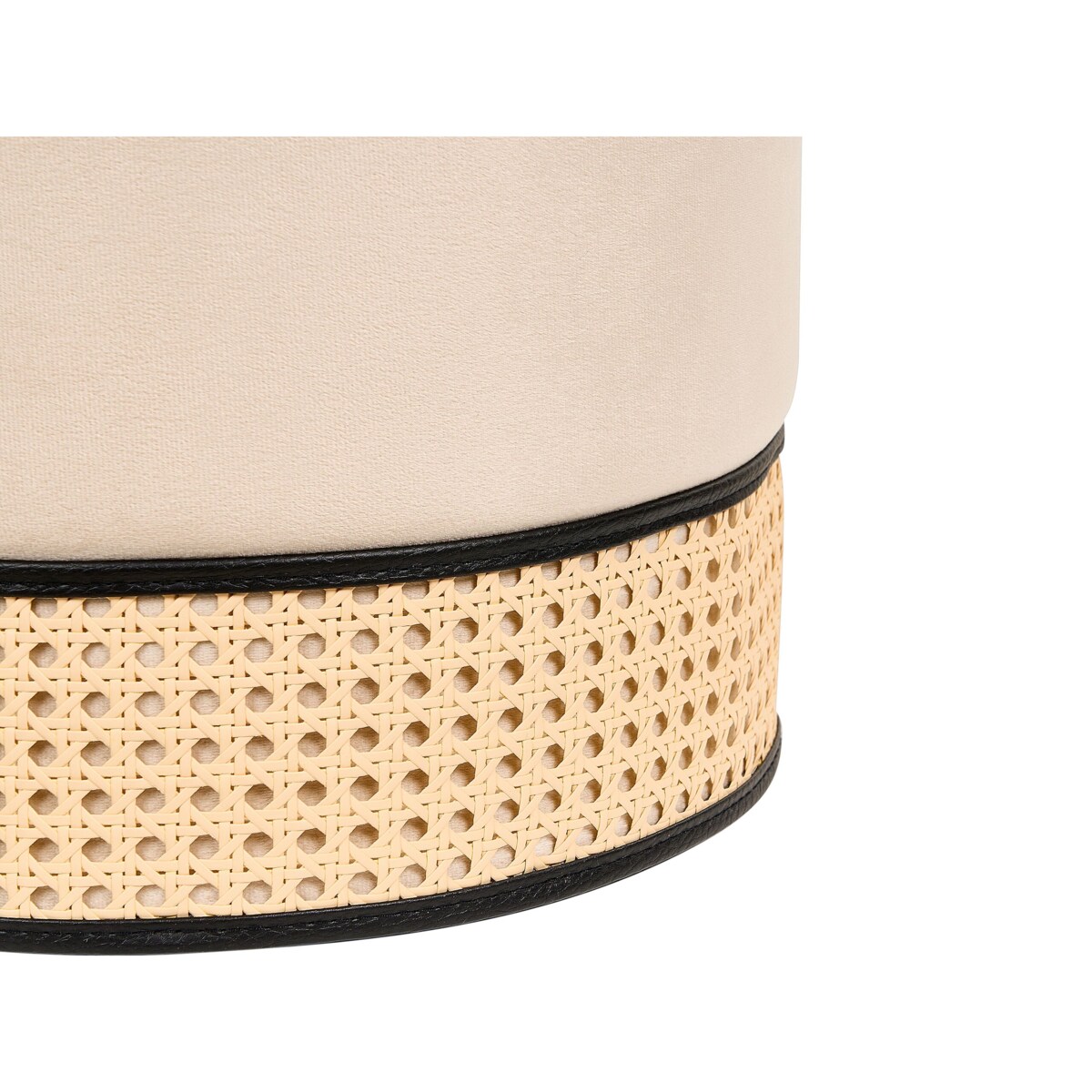 Puf welurowy ⌀ 35 cm kremowy YANKTON