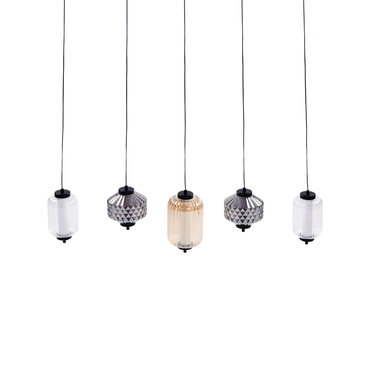 Lampa wisząca ledowa szklana 5-punktowa wielokolorowa SULLANE