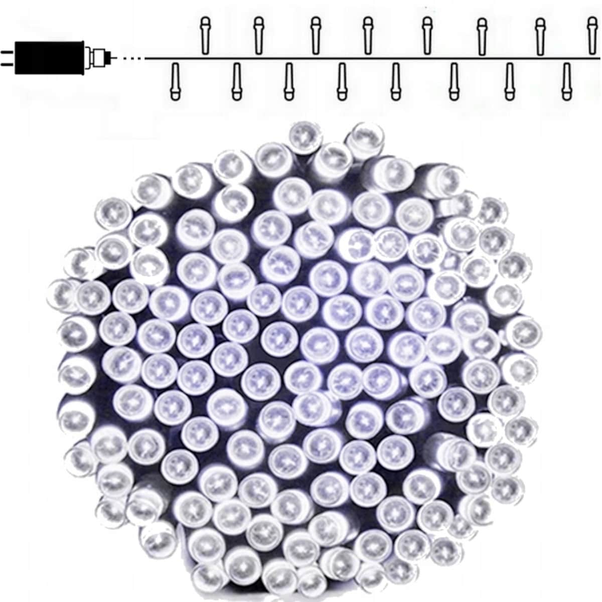 Lampki Świąteczne Choinkowe Zimna Biel 400 LED