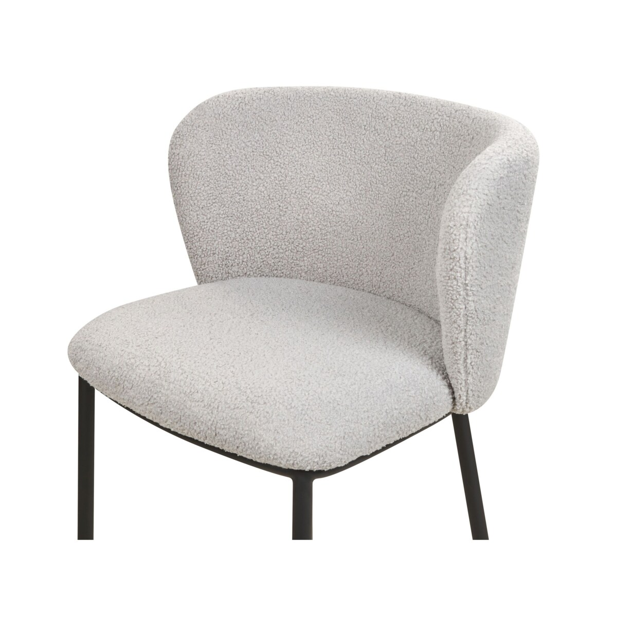 Zestaw 2 krzeseł barowych boucle szary MINA