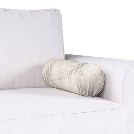 Poduszka wałek prosty, beżowo-kremowe liście palmy na białym tle , Ø16 x 40 cm, Gardenia