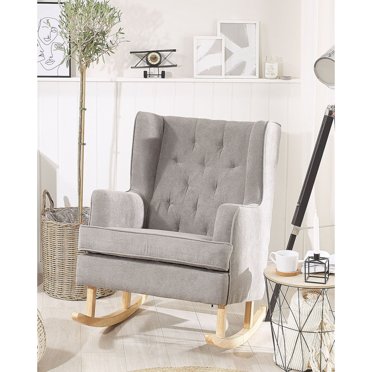 Fotel bujany jasnoszary TRONDHEIM II