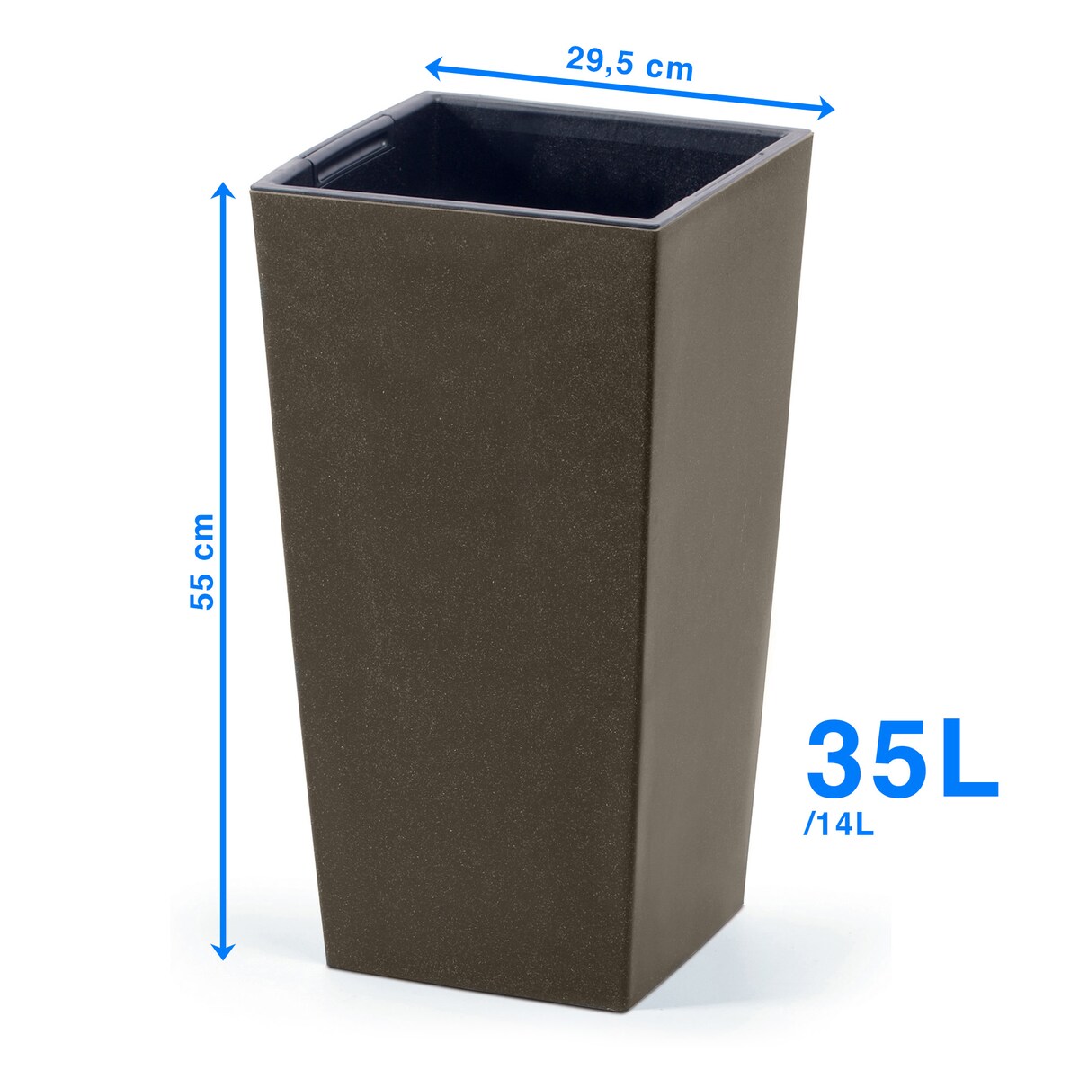 Donica Doniczka Ogrodowa 29,5 Cm Na Taras Do Ogrodu Domu Eco Wood Kawa