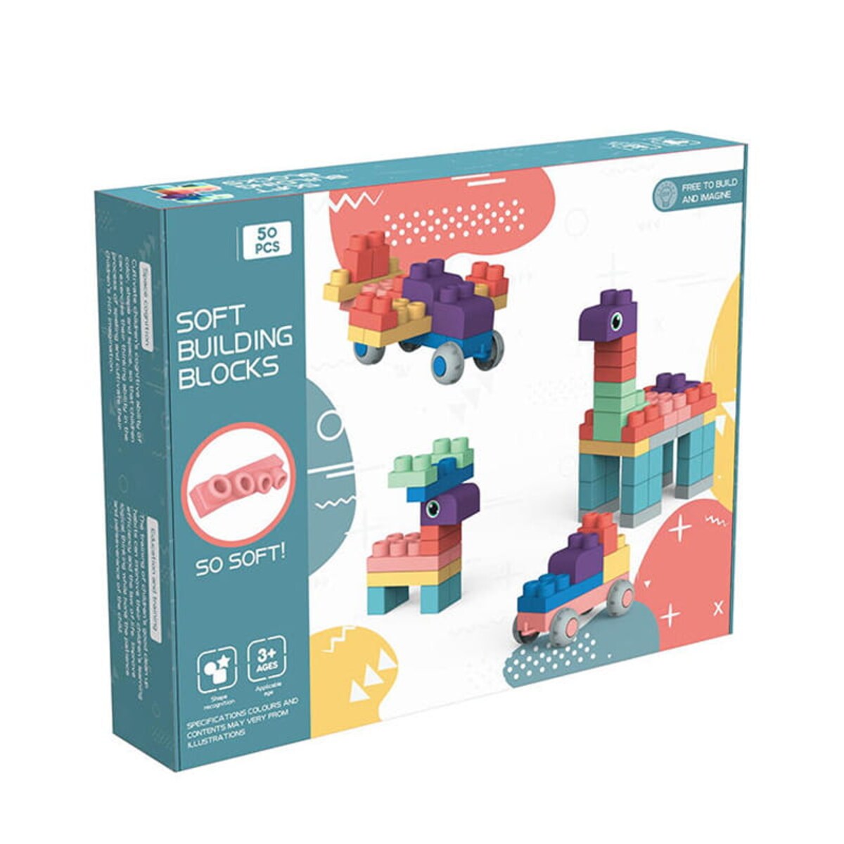 SOFT blocks - miękkie klocki konstrukcyjne 50 elementów