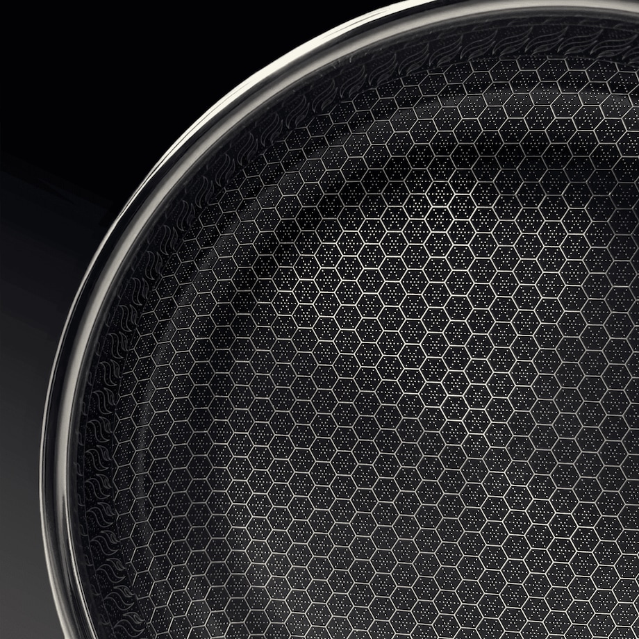 Profesjonalna patelnia ceramiczna Kanso 24 cm z pokrywką Plaster miodu Na indukcje Na gaz Nierdzewna