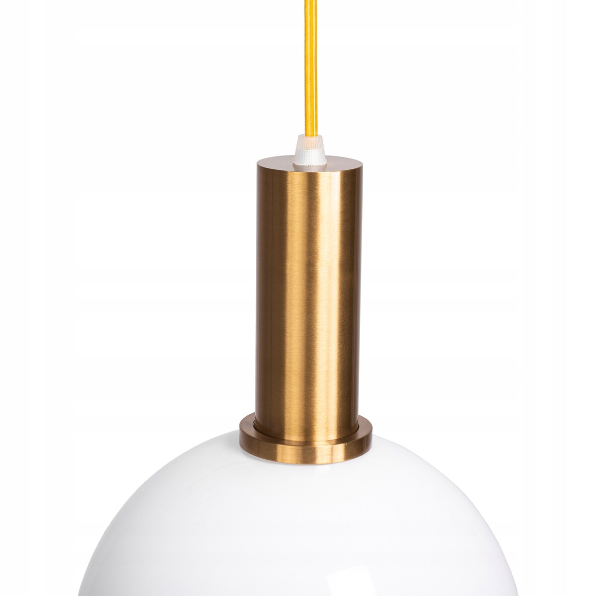 Lampa Sufitowa Wisząca Biała Kula Mleczna Gold