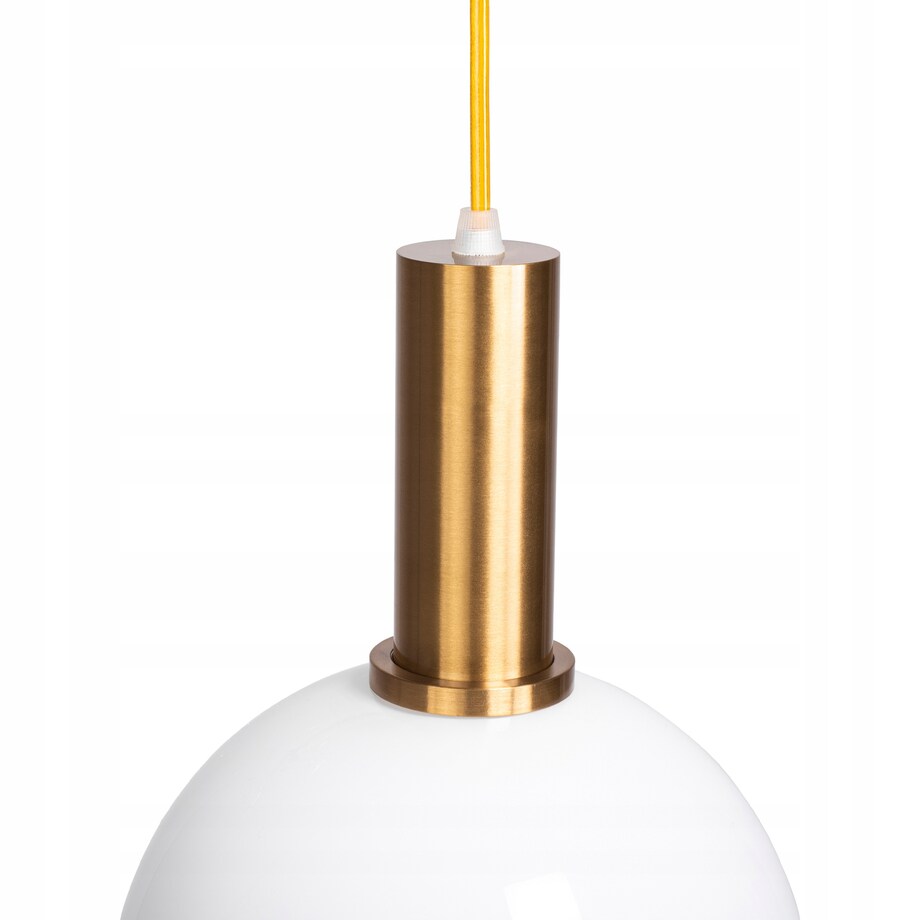 Lampa Sufitowa Wisząca Biała Kula Mleczna Gold