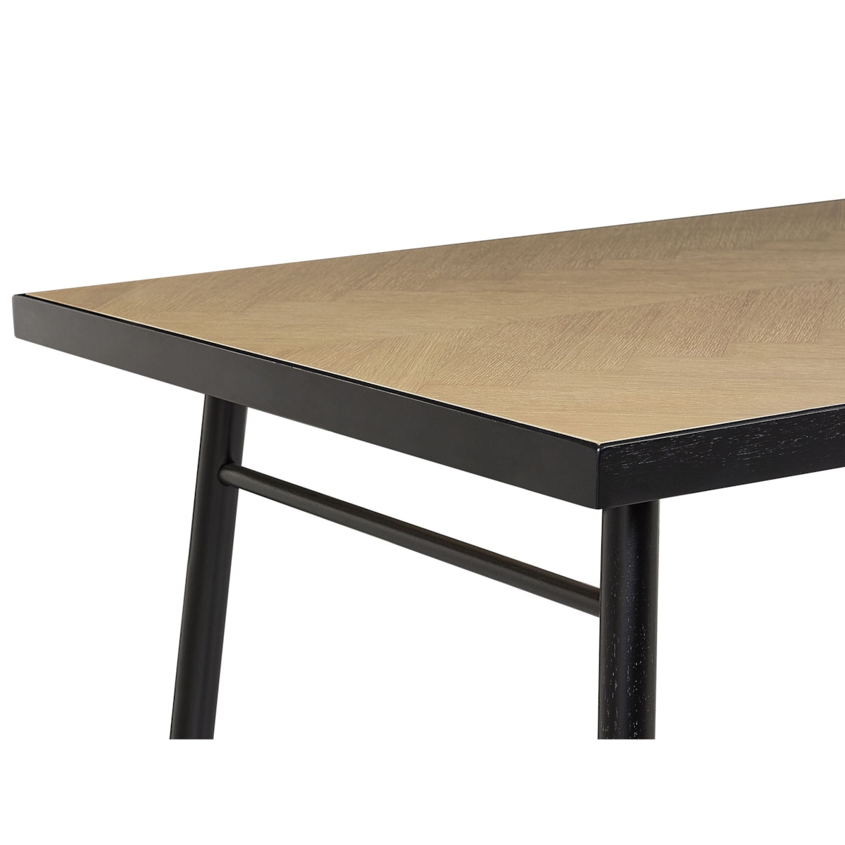 Stół do jadalni 180 x 90 cm jasne drewno z czarnym IVORIE