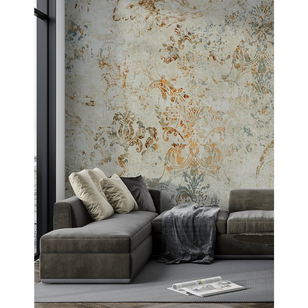 Fototapeta Stary Bezowy Szary Vintage Do Sypialni Salonu 294X260