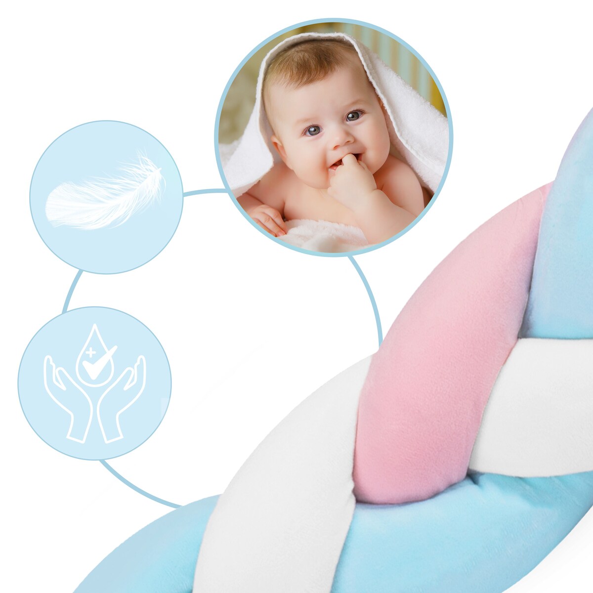 Ochraniacz do łóżeczka warkocz otulacz pleciony 3m Ricokids