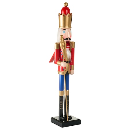 Figurka dekoracyjna MALARAN 90 cm Dziadek do orzechów Czerwony