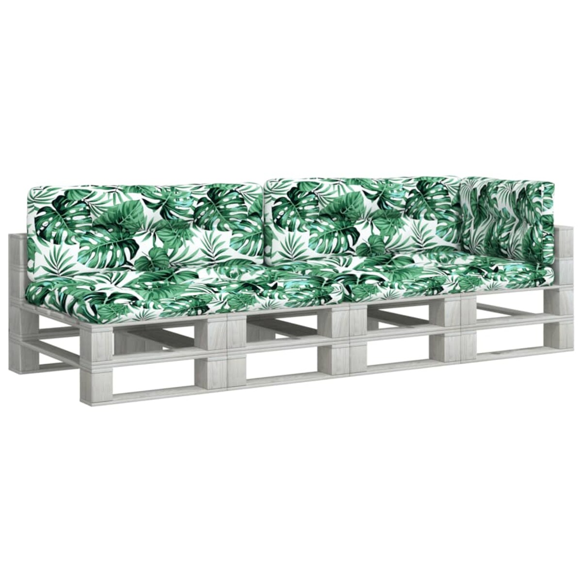 vidaXL Poduszki na palety, 5 szt., wzór w liście, tkanina