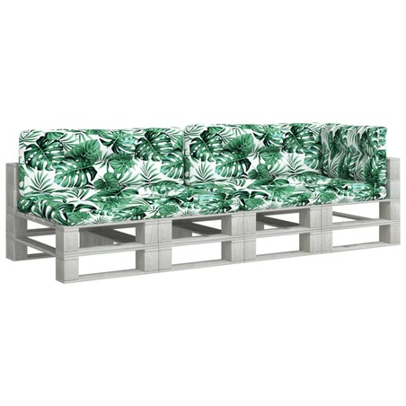 vidaXL Poduszki na palety, 5 szt., wzór w liście, tkanina