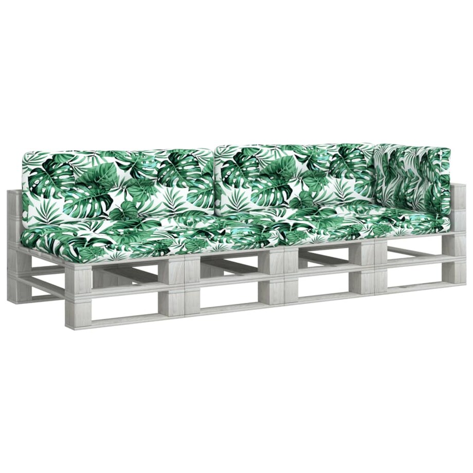 vidaXL Poduszki na palety, 5 szt., wzór w liście, tkanina