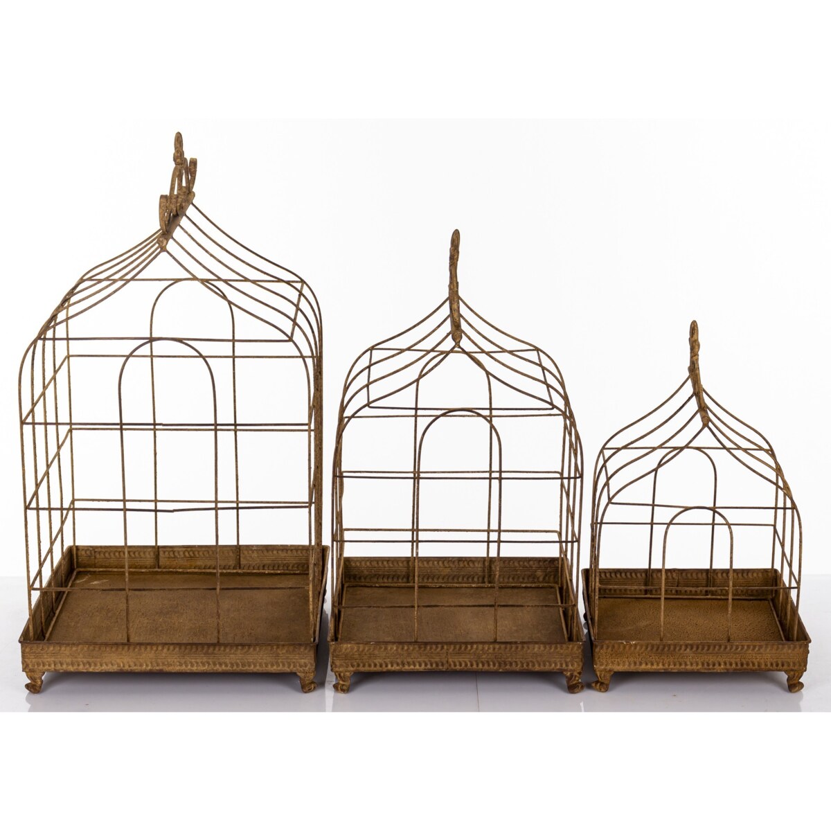 Klatki dekoracyjne metalowe 3 sztuki