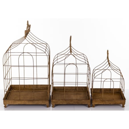 Klatki dekoracyjne metalowe 3 sztuki