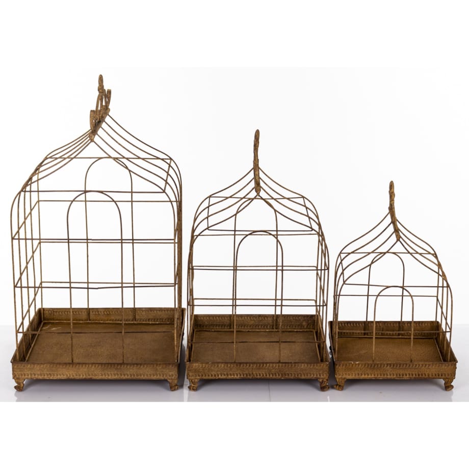 Klatki dekoracyjne metalowe 3 sztuki