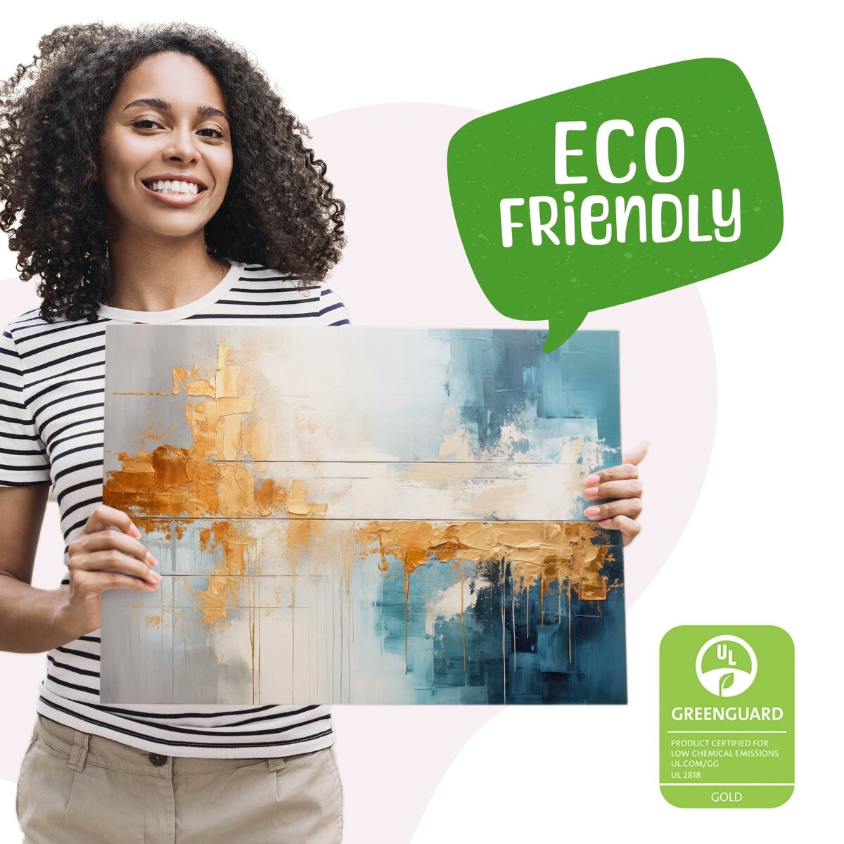 Obraz Canvas Do Sypialni Abstrakcja Styl Glamour Elementy Złota 120x80cm